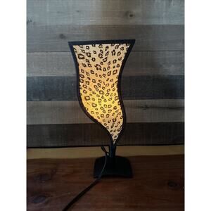 Cheetah Print Fabric Table Accent Night Light 15” Tall